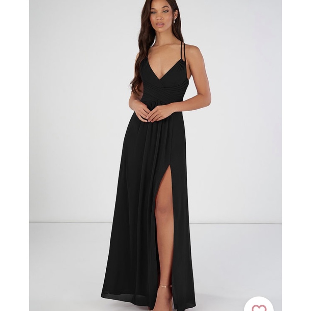 Black chiffon bridesmaids dress